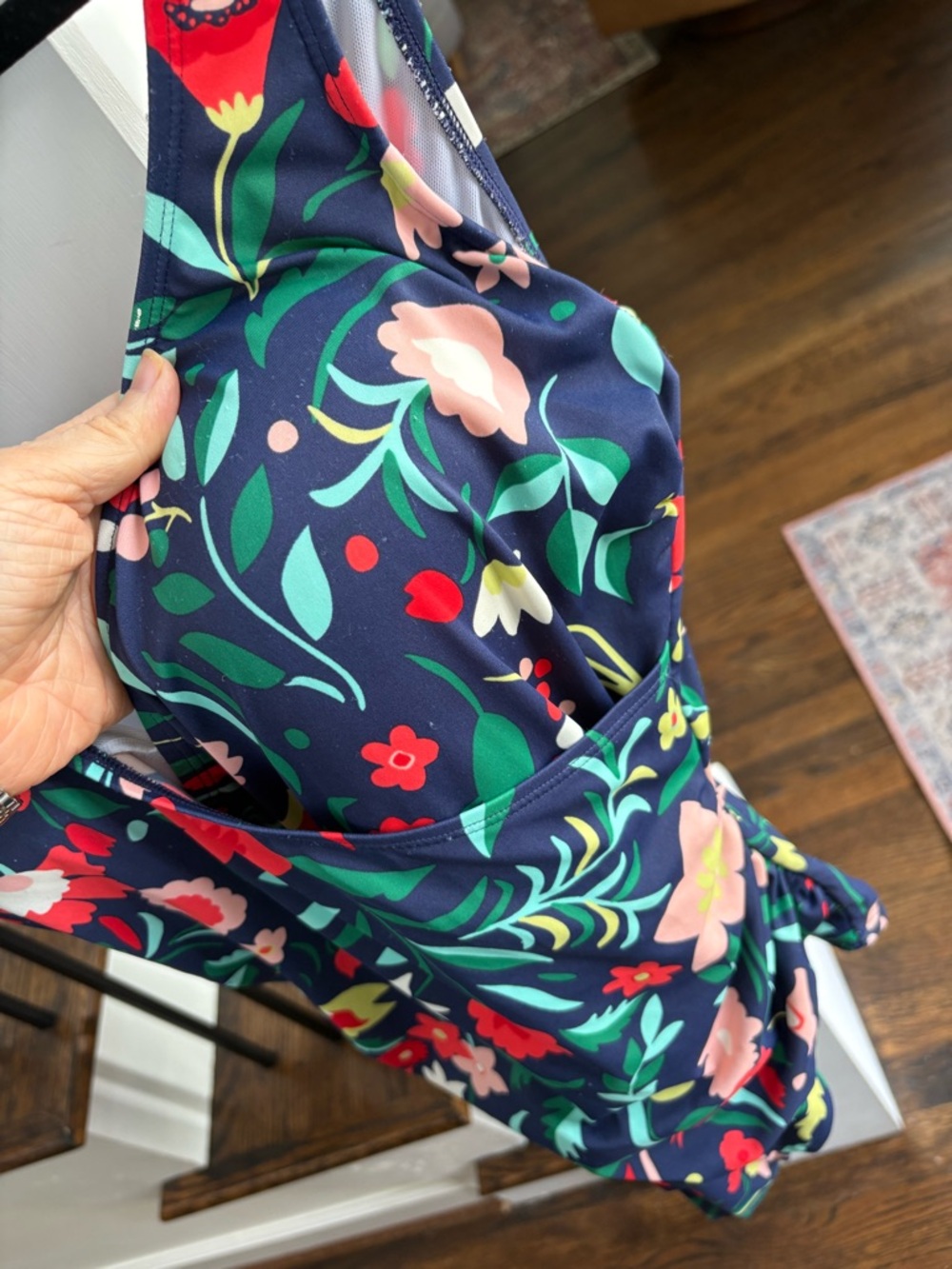 Boden Navy Floral One-Piece Size 14 - Picture 6 of 8